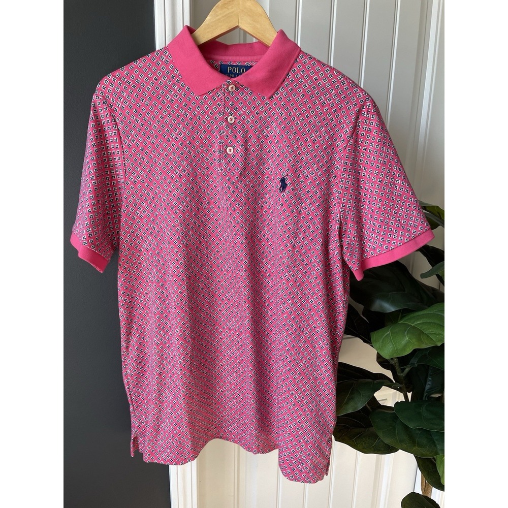 Polo Ralph Lauren Classic Fit Cotton Bayberry Foulard Polo Men's Medium Preppy